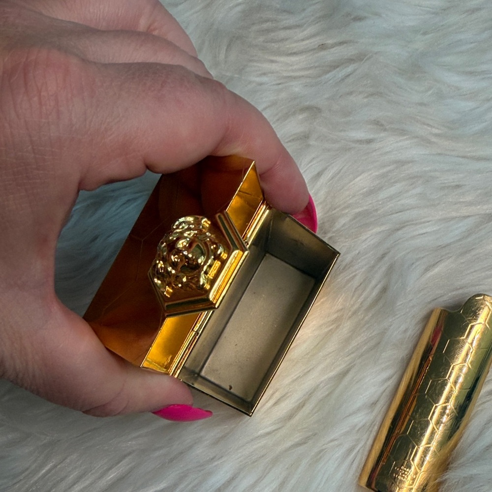 Versace Gold Hexagonal Cigarette and Lighter Case - image 4